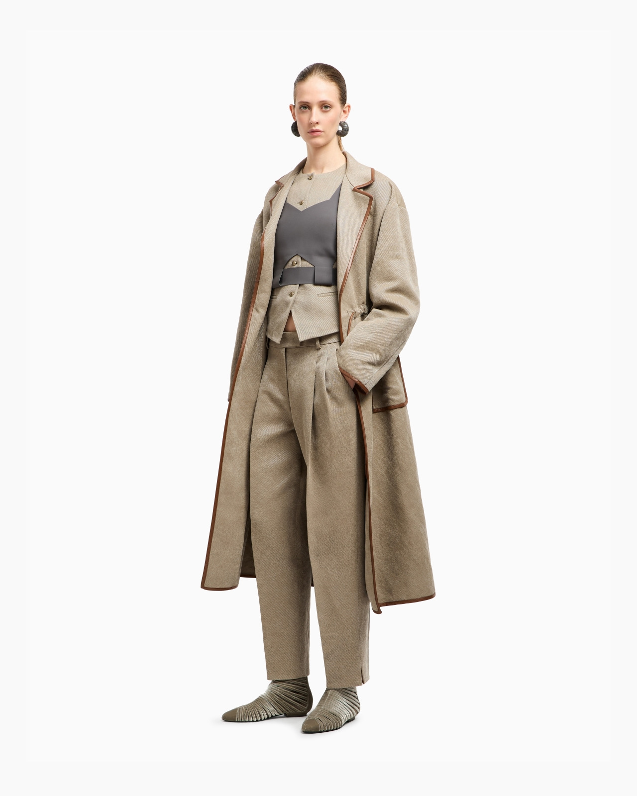 HEMP, VISCOSE AND COTTON CAVALRY TRENCH COAT - 2
