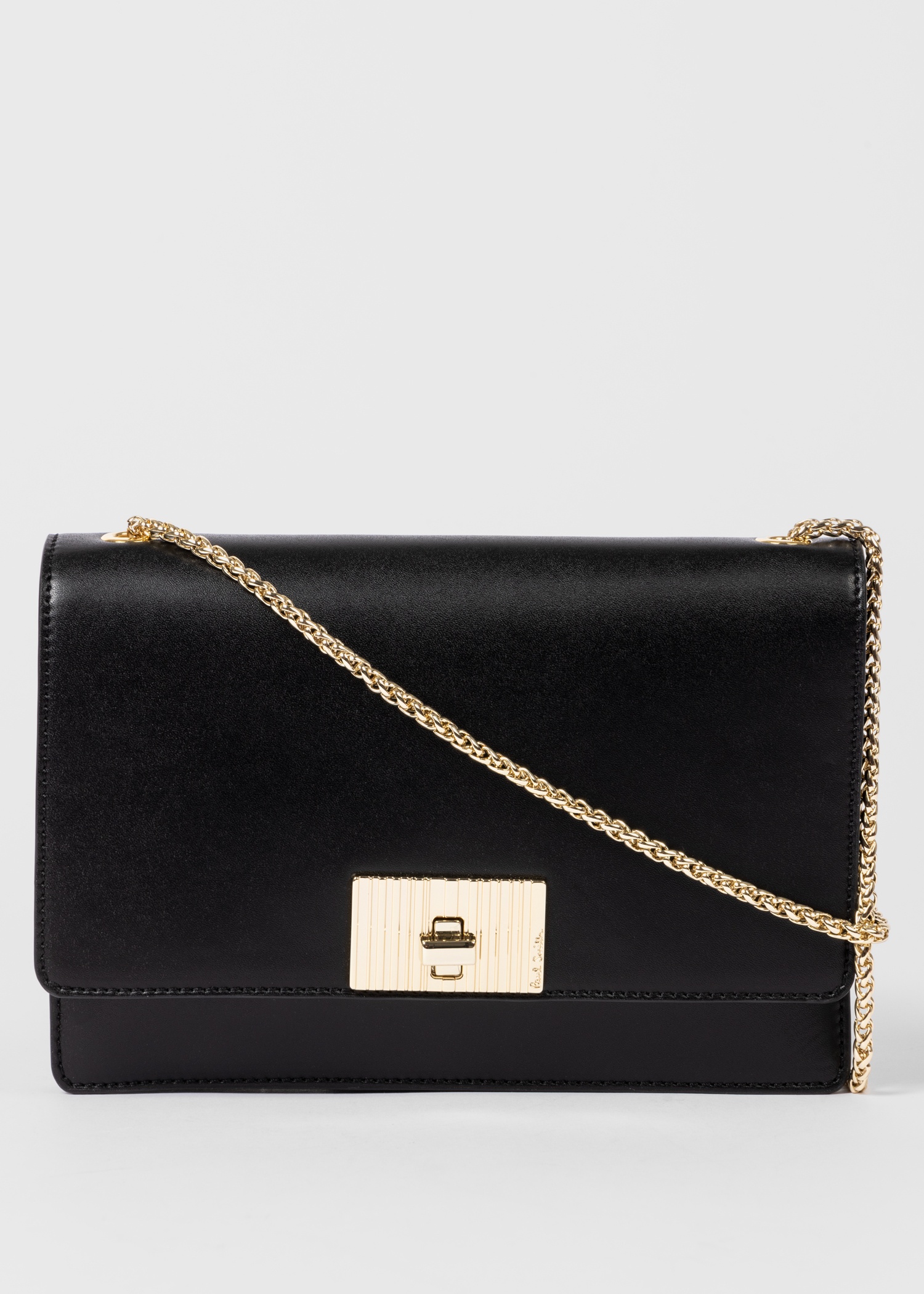 Women's Black Gold Chain Evening Bag - 7