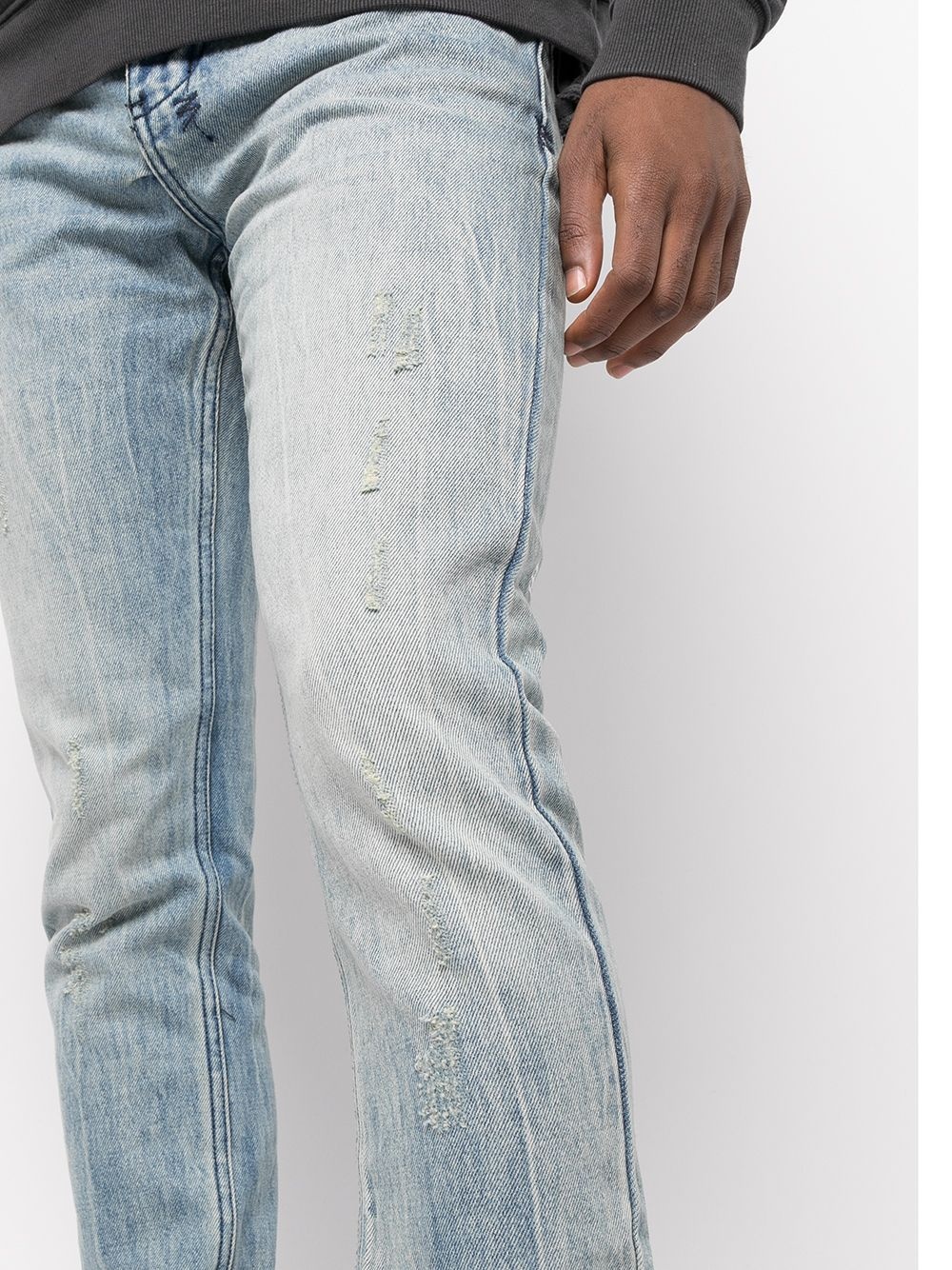 distressed mid-rise slim fit jeans - 5