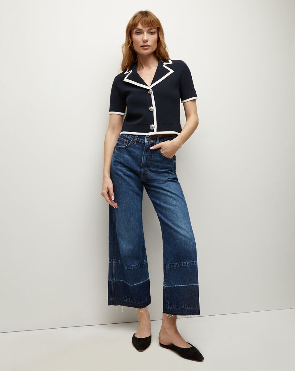 TAYLOR RELEASED HEM CROPPED WIDE-LEG JEAN - 2