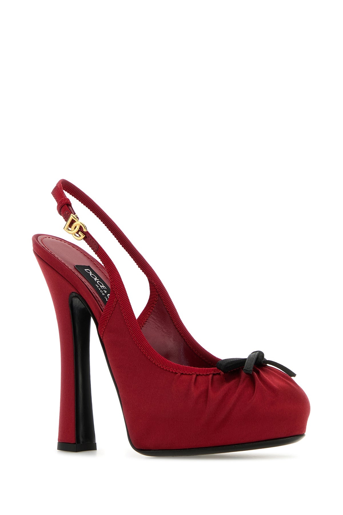 Red satin pumps - 2