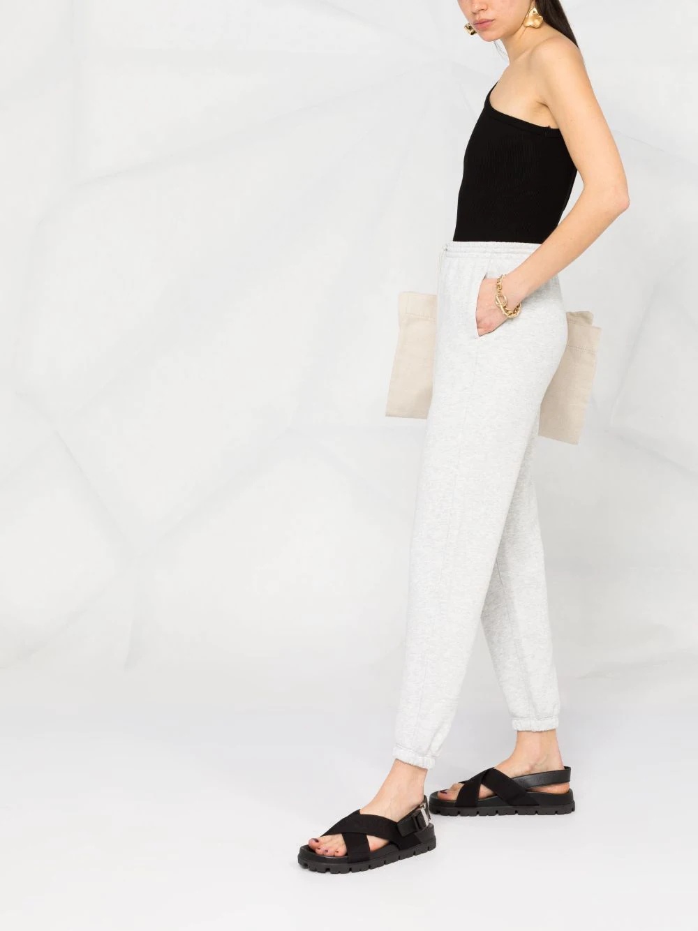 cotton tapered track pants - 6
