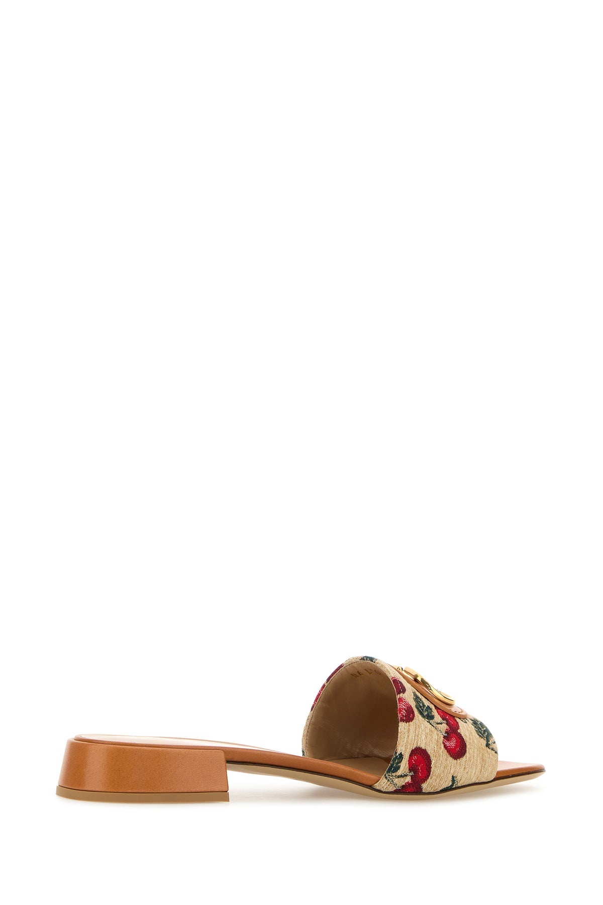 Embroidered raffia VLogo Signature slippers - 3