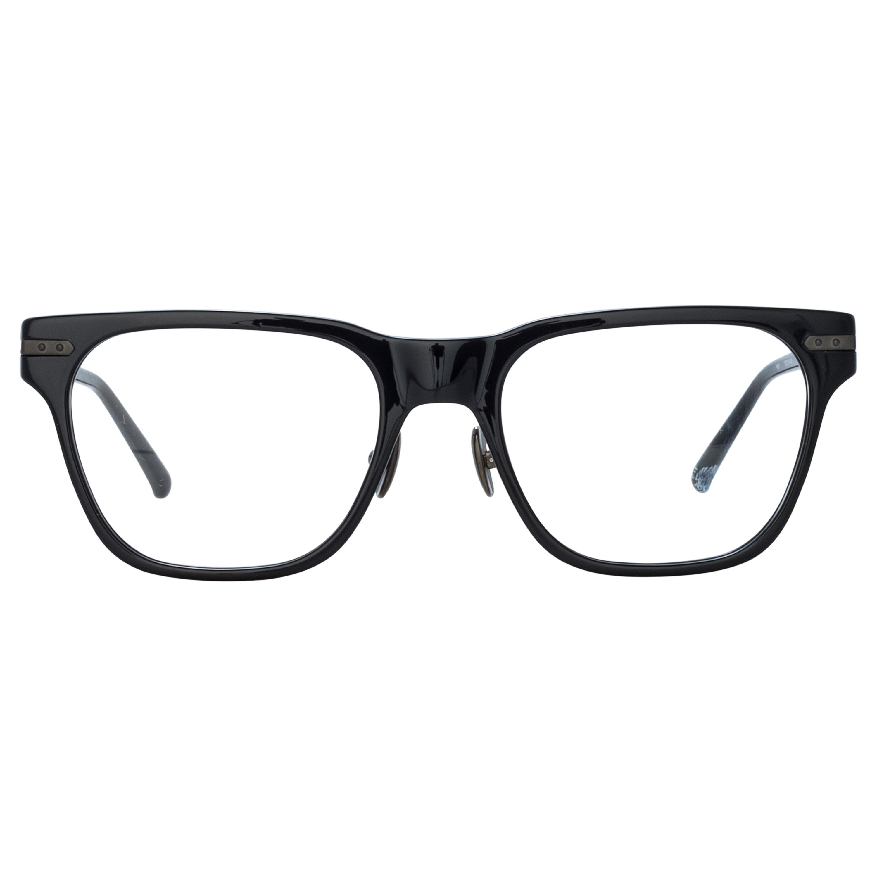 MEN'S COVE OPTICAL D-FRAME IN BLACK AND MATT NICKEL (ASIAN FIT) - 1