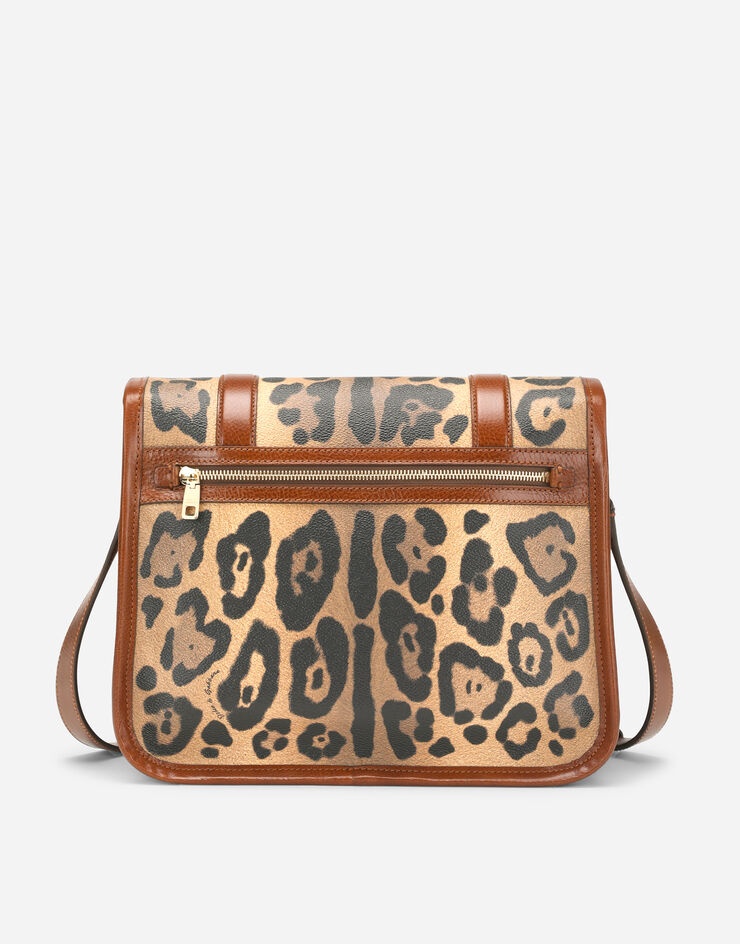 Leopard-print Crespo messenger bag with branded plate - 4