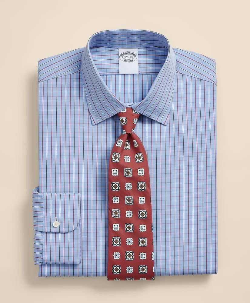 Pure Supima® Cotton Regular-Finish Ainsley Collar, Check Dress Shirt - 1