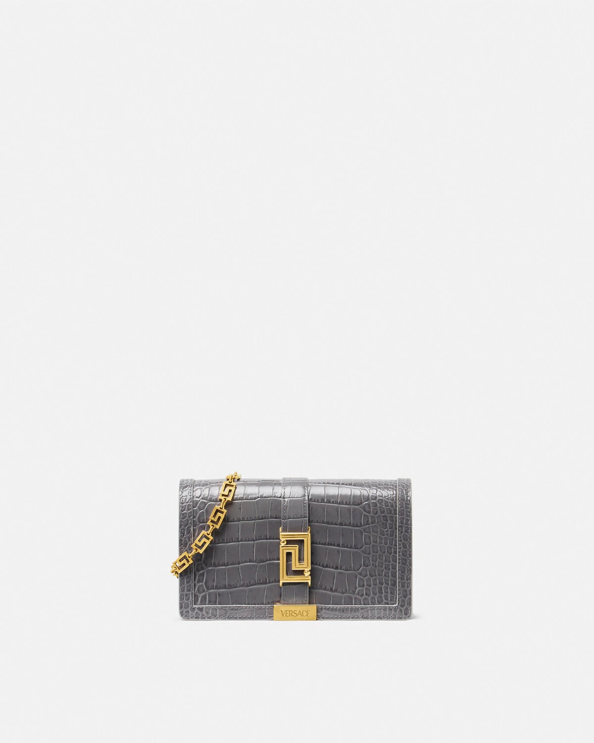 Croc-Effect Greca Goddess Mini Bag - 1