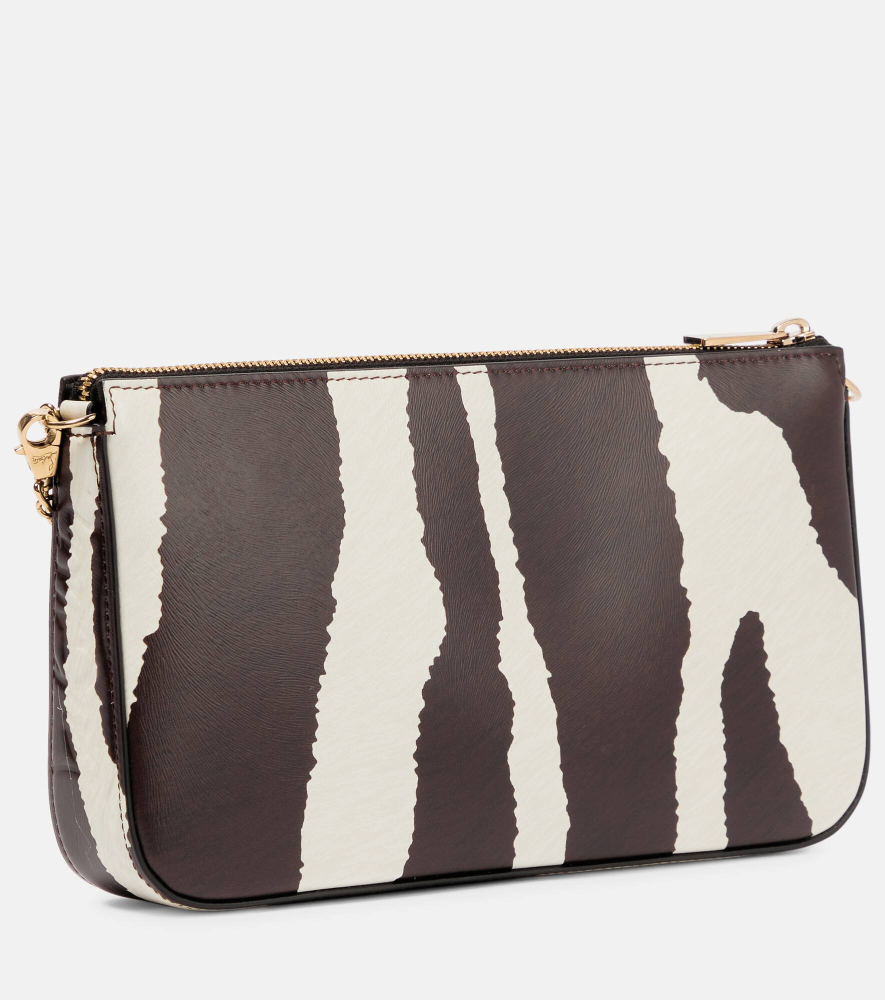 Loubila zebra-print leather clutch - 4