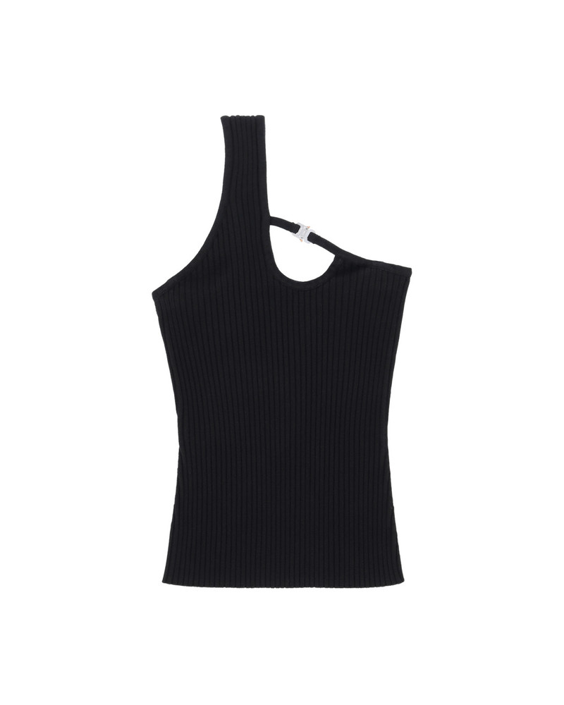 BUCKLE WEBBED 니트 TOP - 1