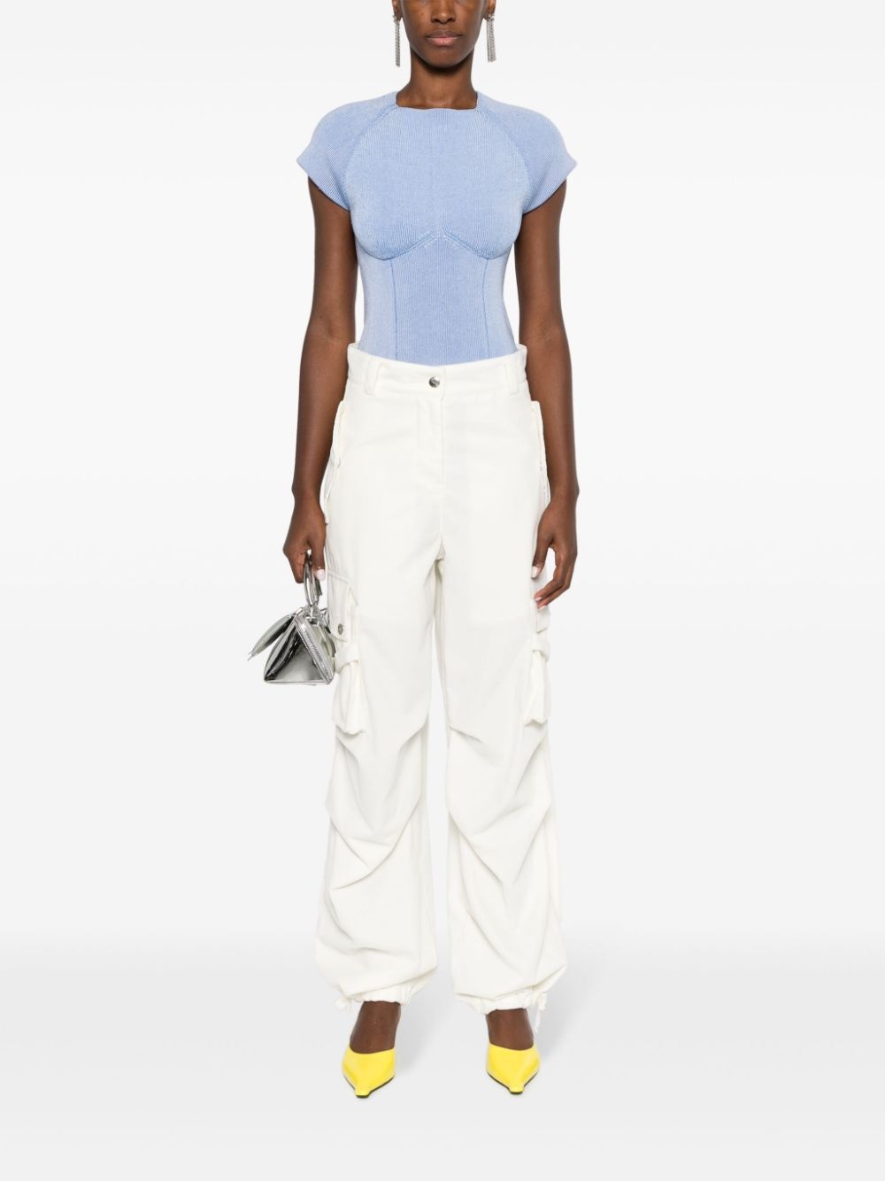 cotton velvet cargo trousers - 2