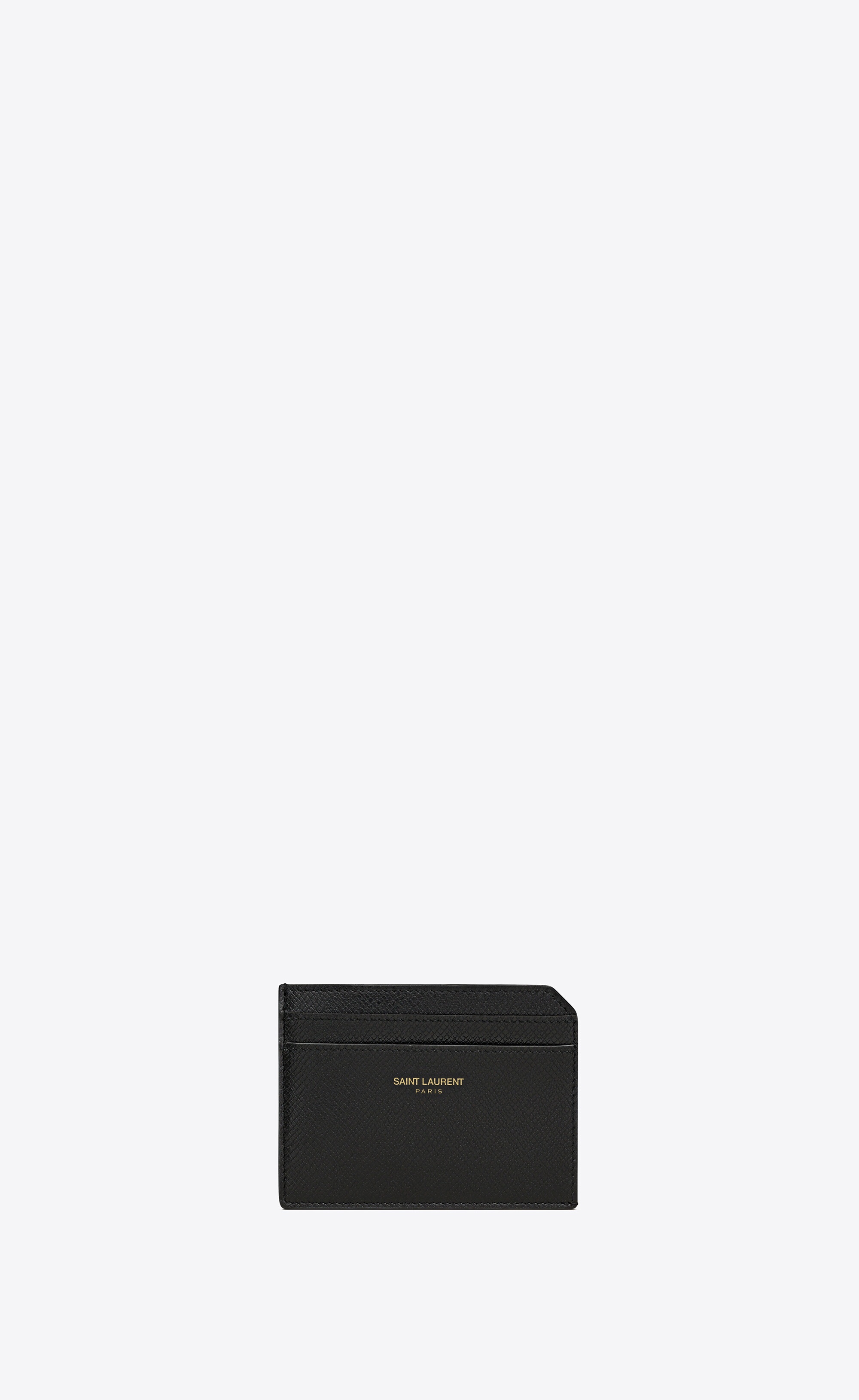 saint laurent paris open card case in coated bark leather - 1