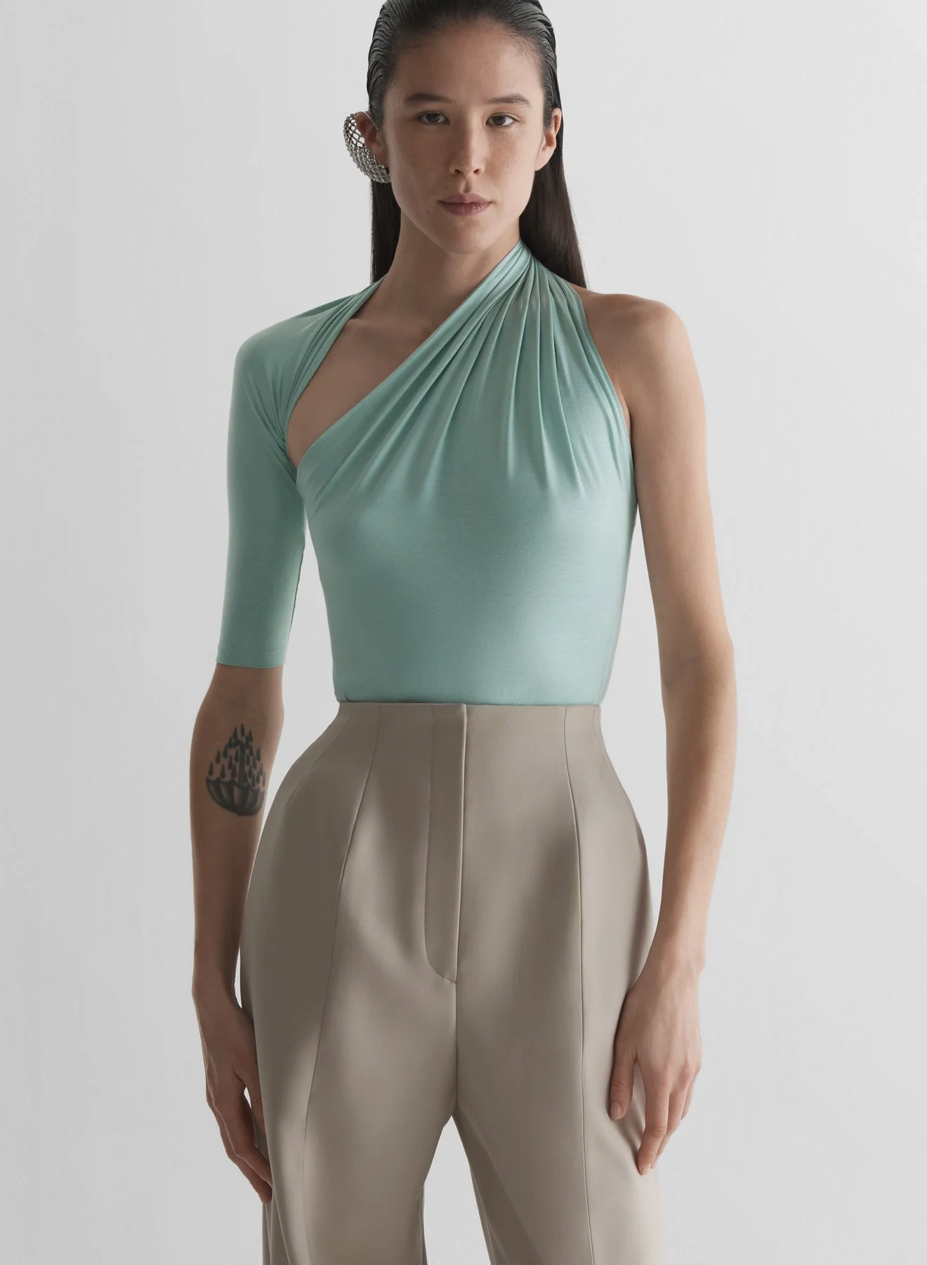 Draped loop jersey top - 1