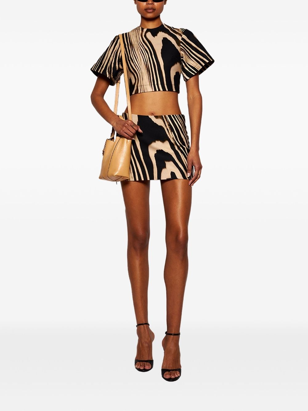 zebra-print side-zip mini skirt - 2