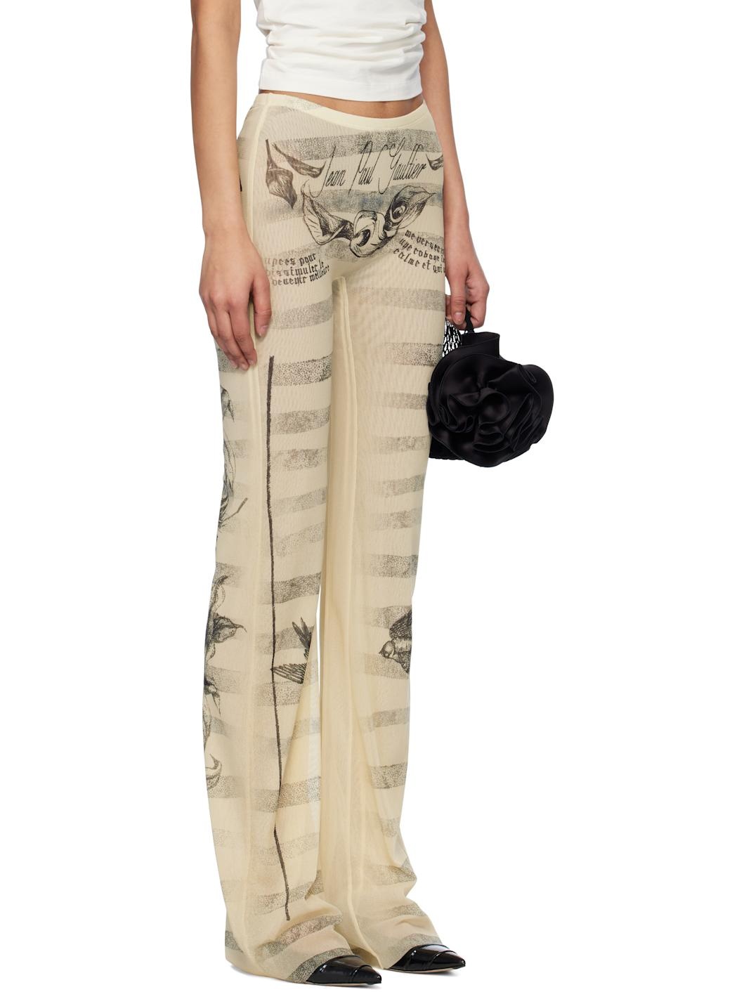 Beige 'The Tattoo Marinière' Lounge Pants - 2