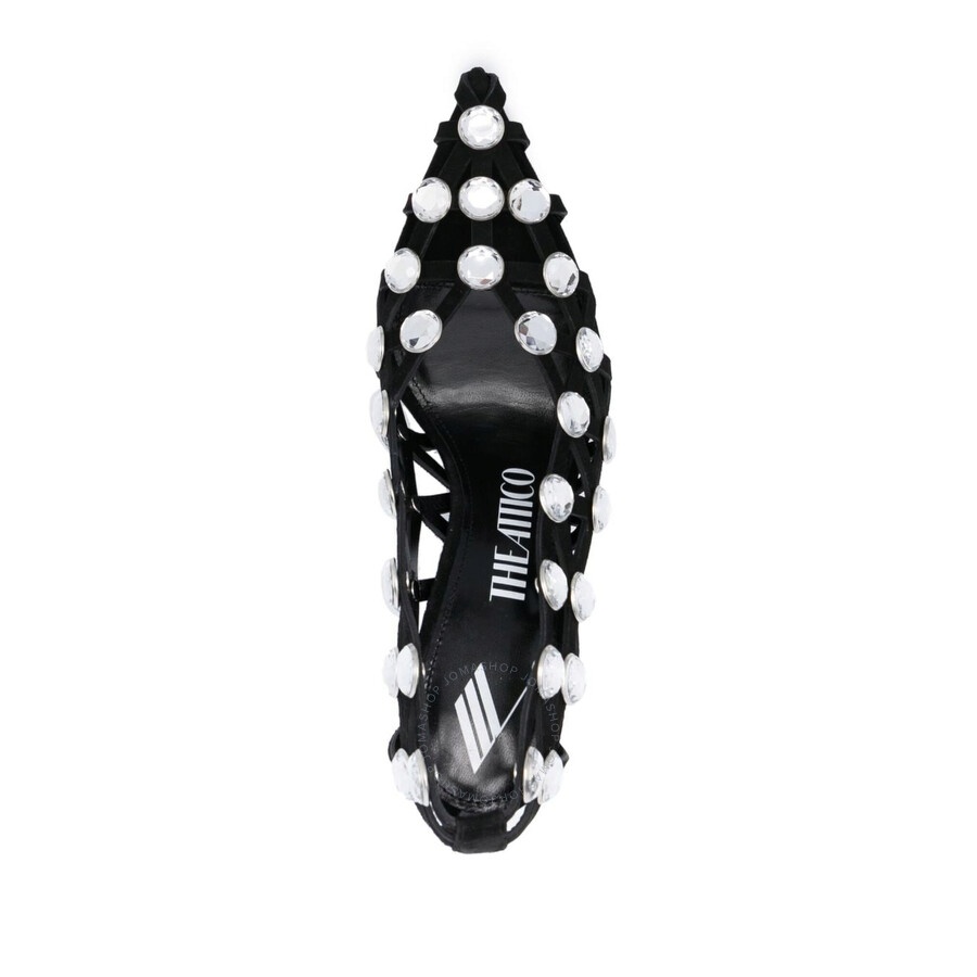 The Attico Grid 105Mm Rhinestone-Embellished Pumps - 4