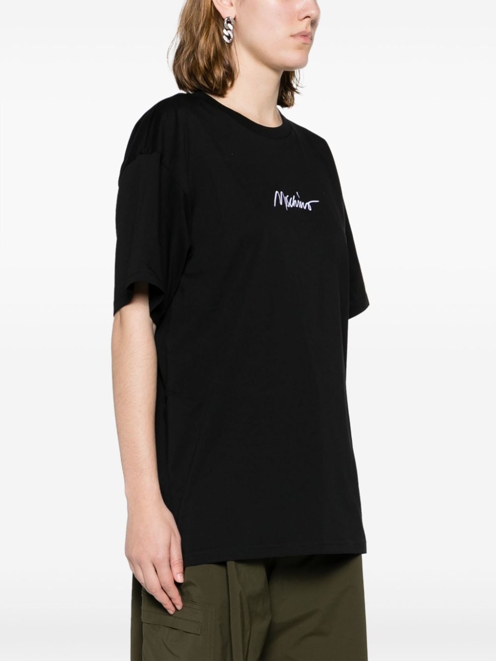 logo-embroidered cotton T-shirt - 3