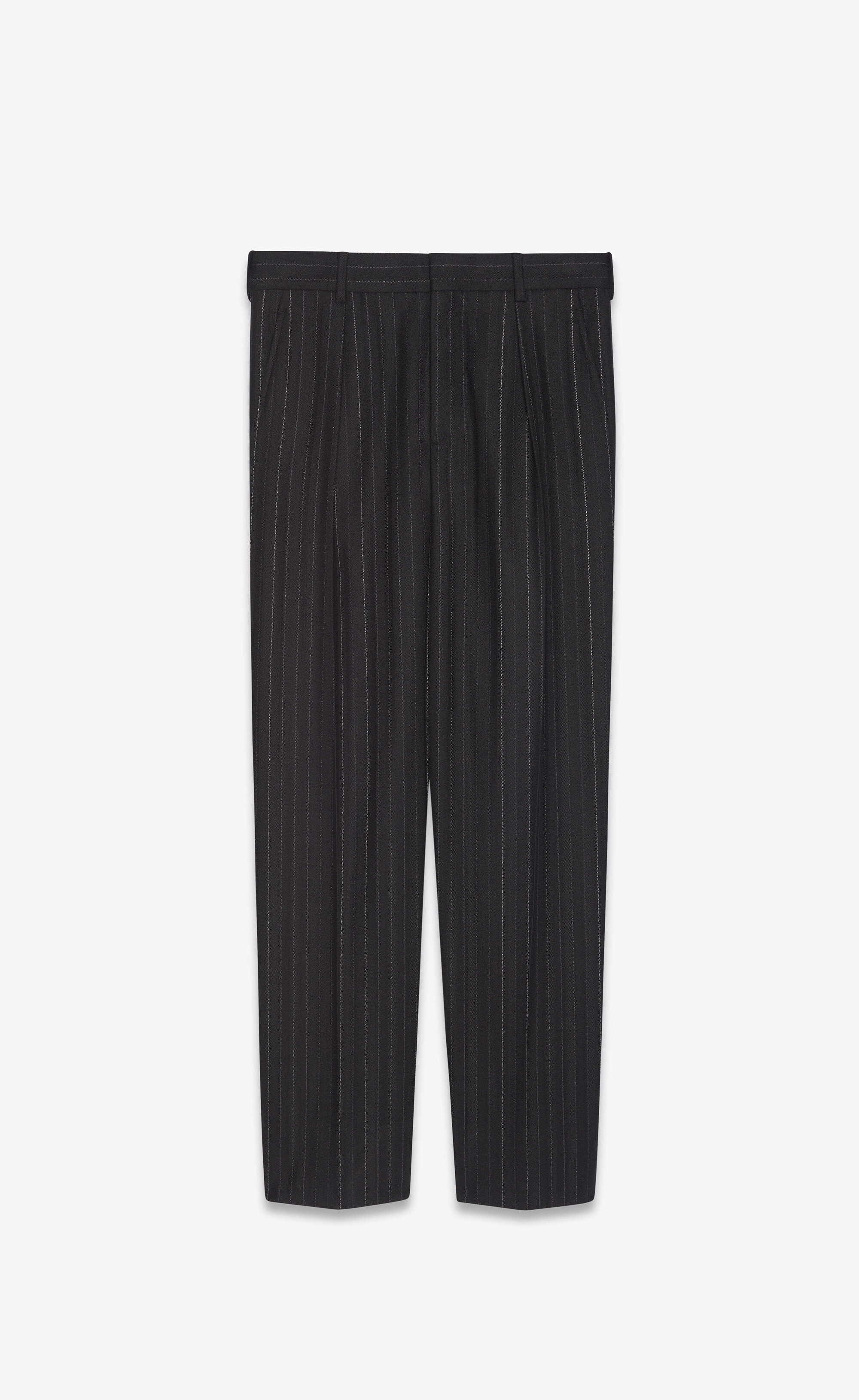 wide-leg pants in asymmetrical striped wool - 1