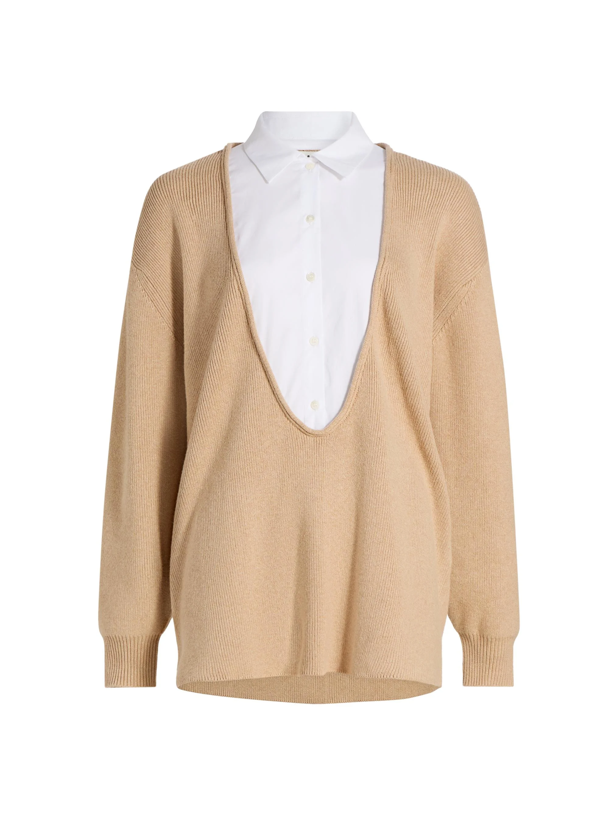 Women's Coast Relaxed-Fit Bib Collar Sweater - Wheat White - 1
