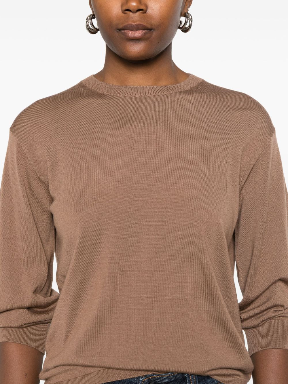 round-neck wool sweater - 5
