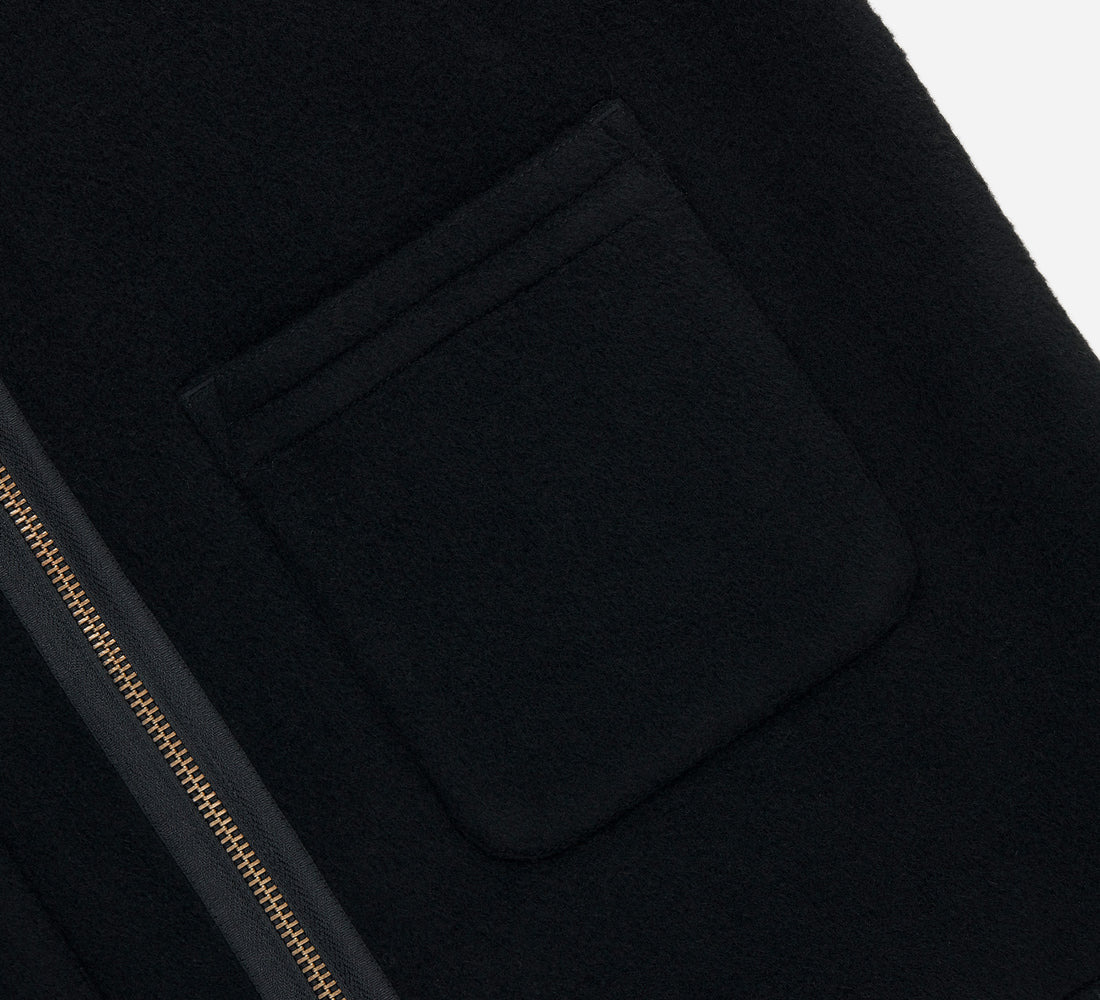 Zip Vest - Black Wool/Cashmere - 4
