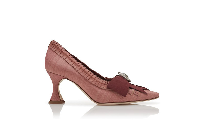 Pink Silk Bow Detail Pumps 1