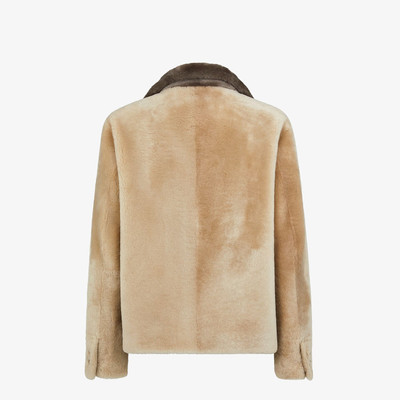 FENDI Beige shearling jacket outlook