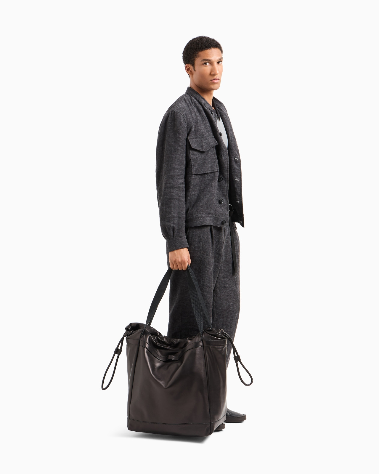 NAPPA-LEATHER SHOPPER BAG WITH SHOULDER STRAP - 6