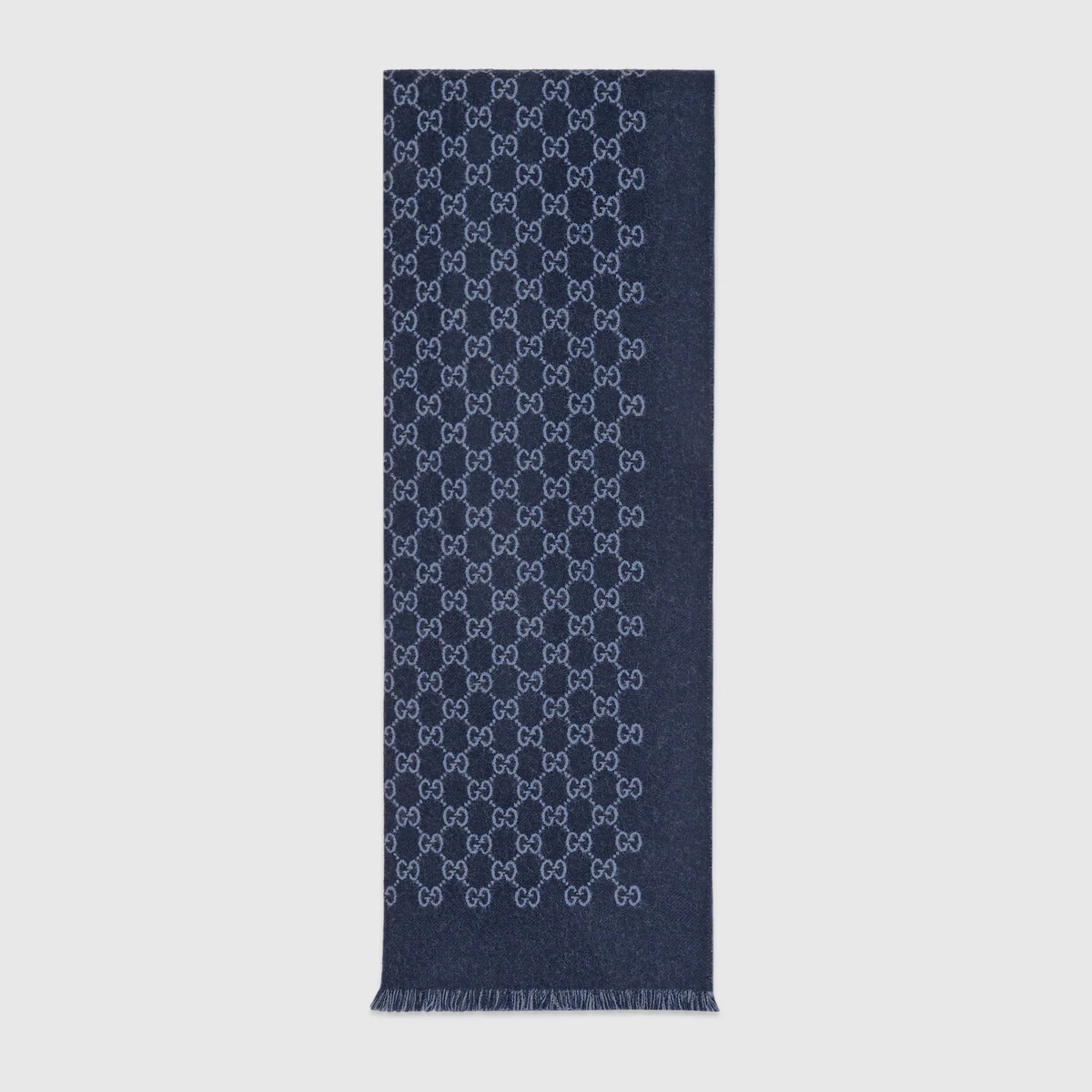 GG jacquard wool scarf - 1