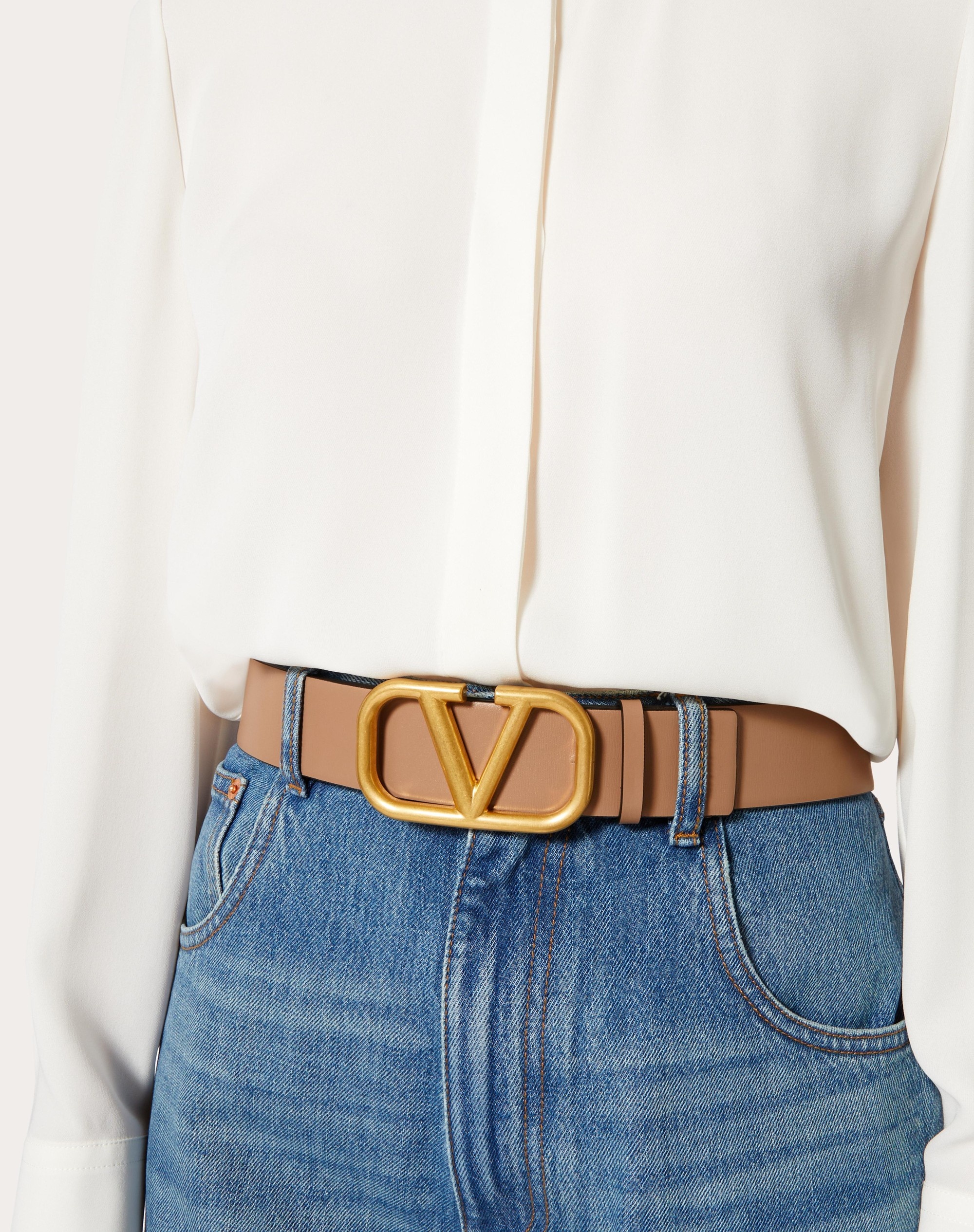 Jeans Reversible Vlogo Signature Belt In Glossy Calfskin 30 Mm