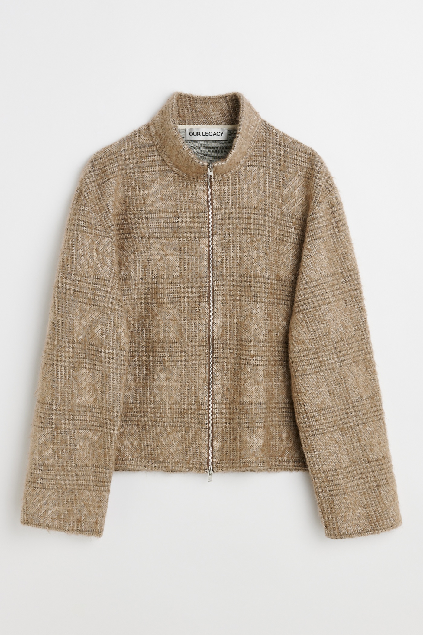 Shrunken Fullzip Polo Beige Hound Check - 8