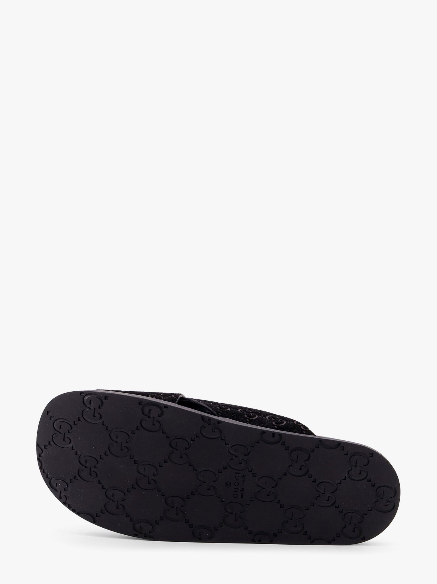 GUCCI Leather slides with all-over GG motif グッチ GUCCI Leather slides with all-over GG motif