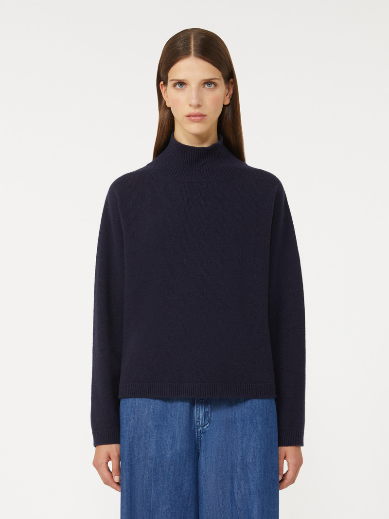 MATTEO Wool and cashmere cropped polo-neck sweater 3