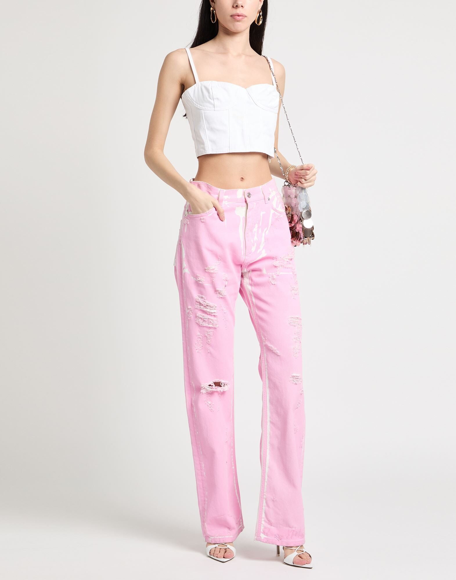 Pink Women's Denim Pants - 2