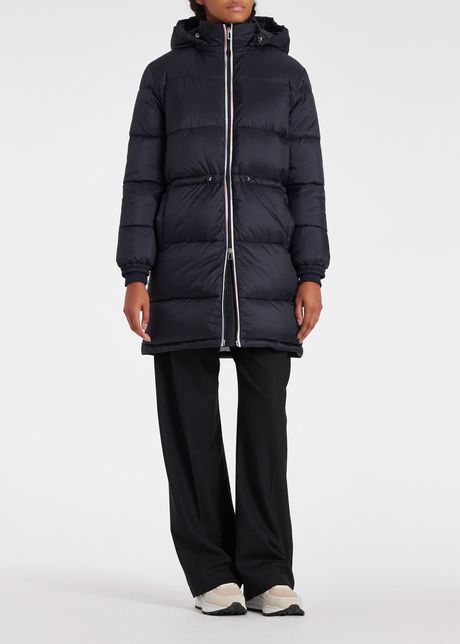 Navy 'Swirl' Padded Coat - 5