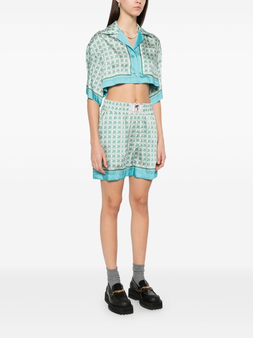 monogram-print shorts - 3