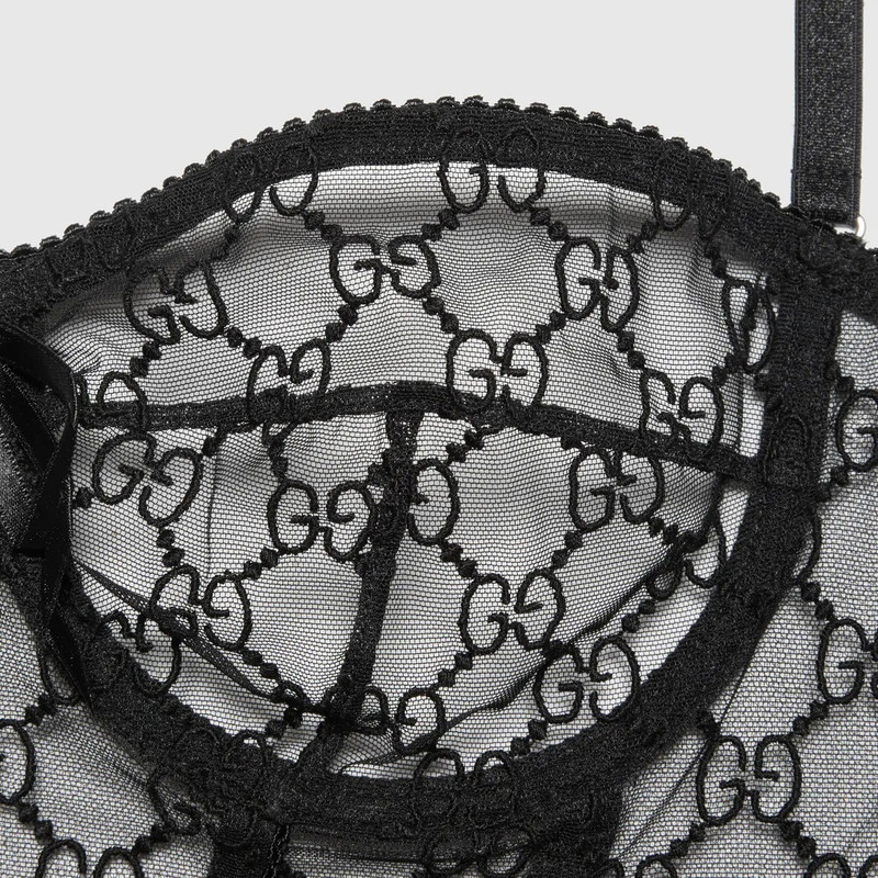 GG embroidered tulle bralette 4
