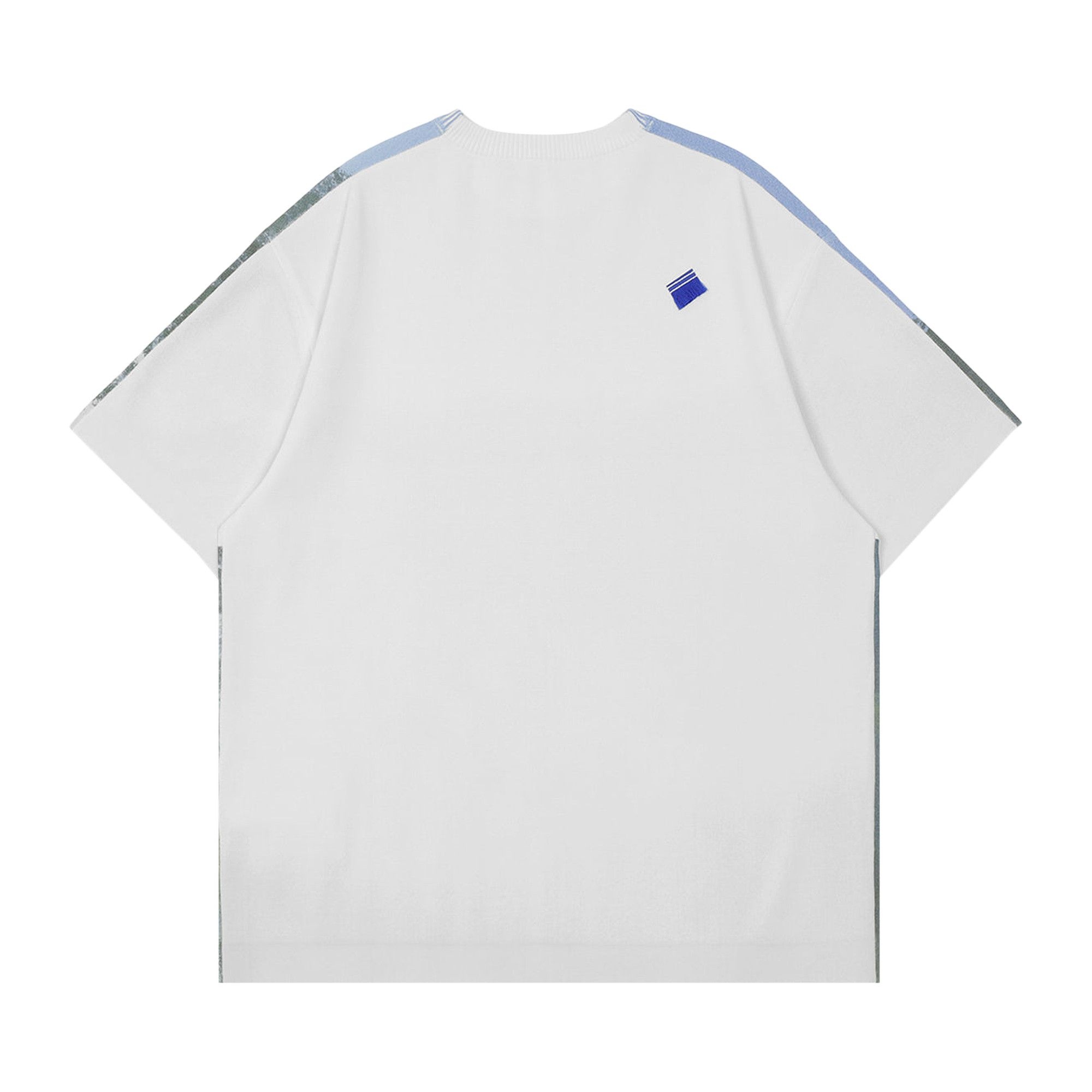 Ader Error Semi-Oversized Fit Half Sleeve Knit Top 'Blue' - 2