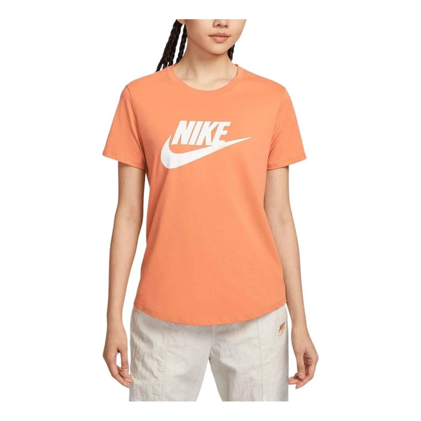 (WMNS) Nike Sportswear Essentials T-Shirt Asia Sizing 'Orange' DX7907-828 - 1