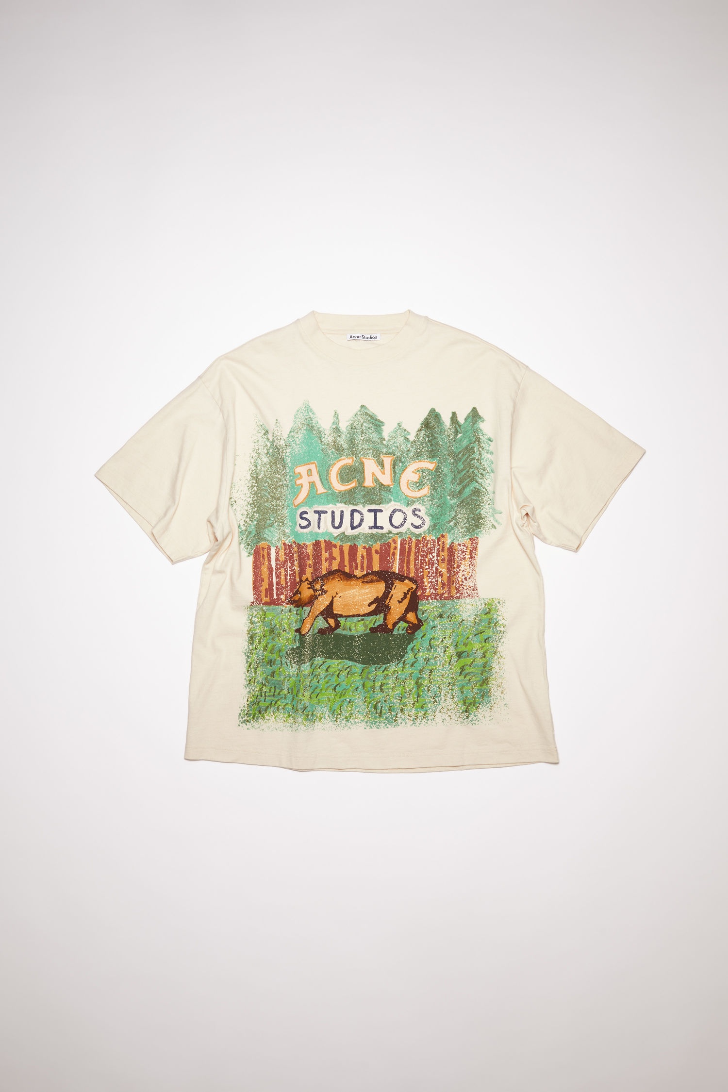 Acne Studios Oversized t-shirt - Green/ecru | REVERSIBLE