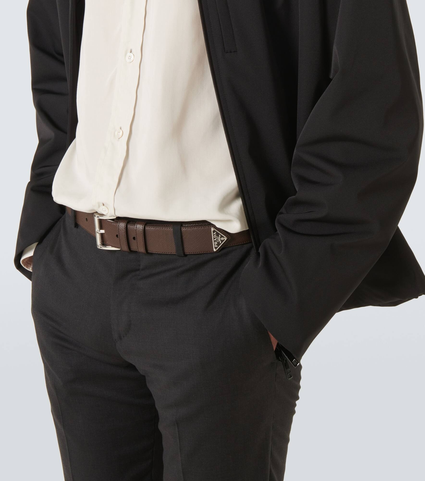 Logo leather belt - 3