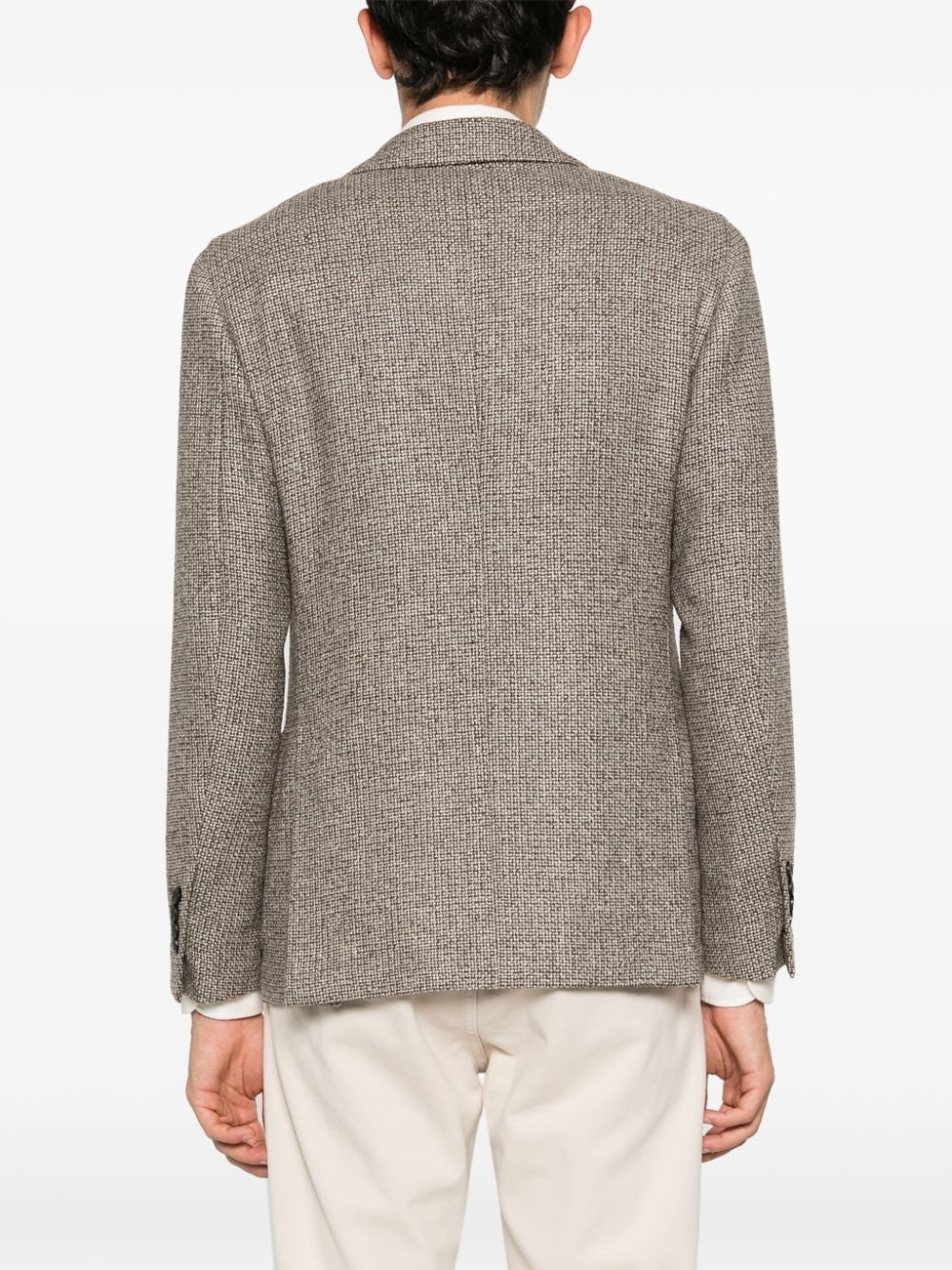 interwoven single-breasted blazer - 4