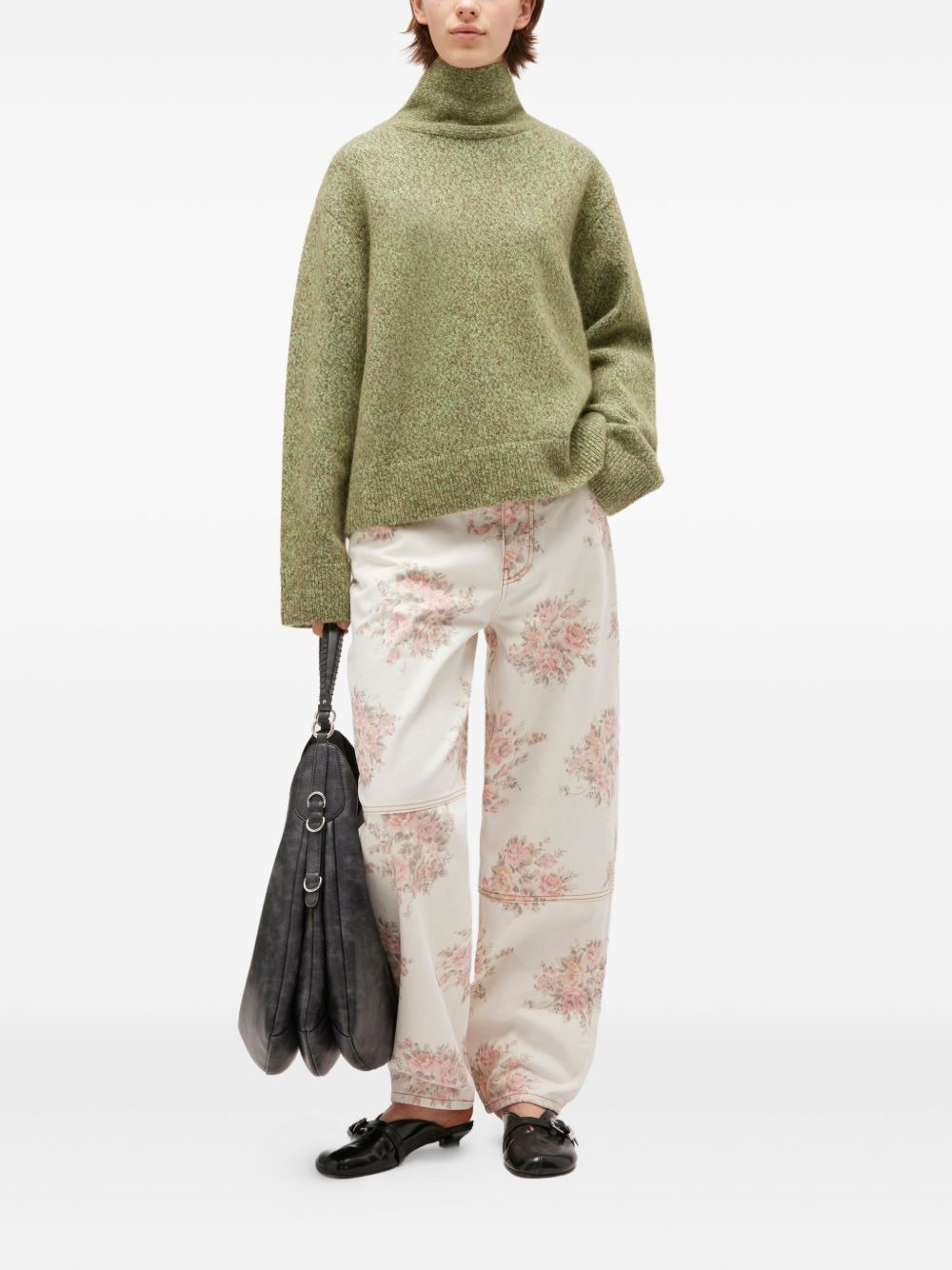 high-neck brushed pullover - 2