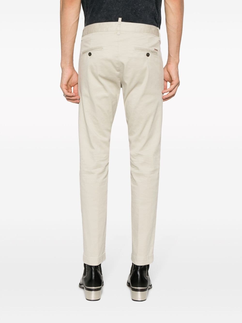 low-rise slim-fit cotton chinos - 4