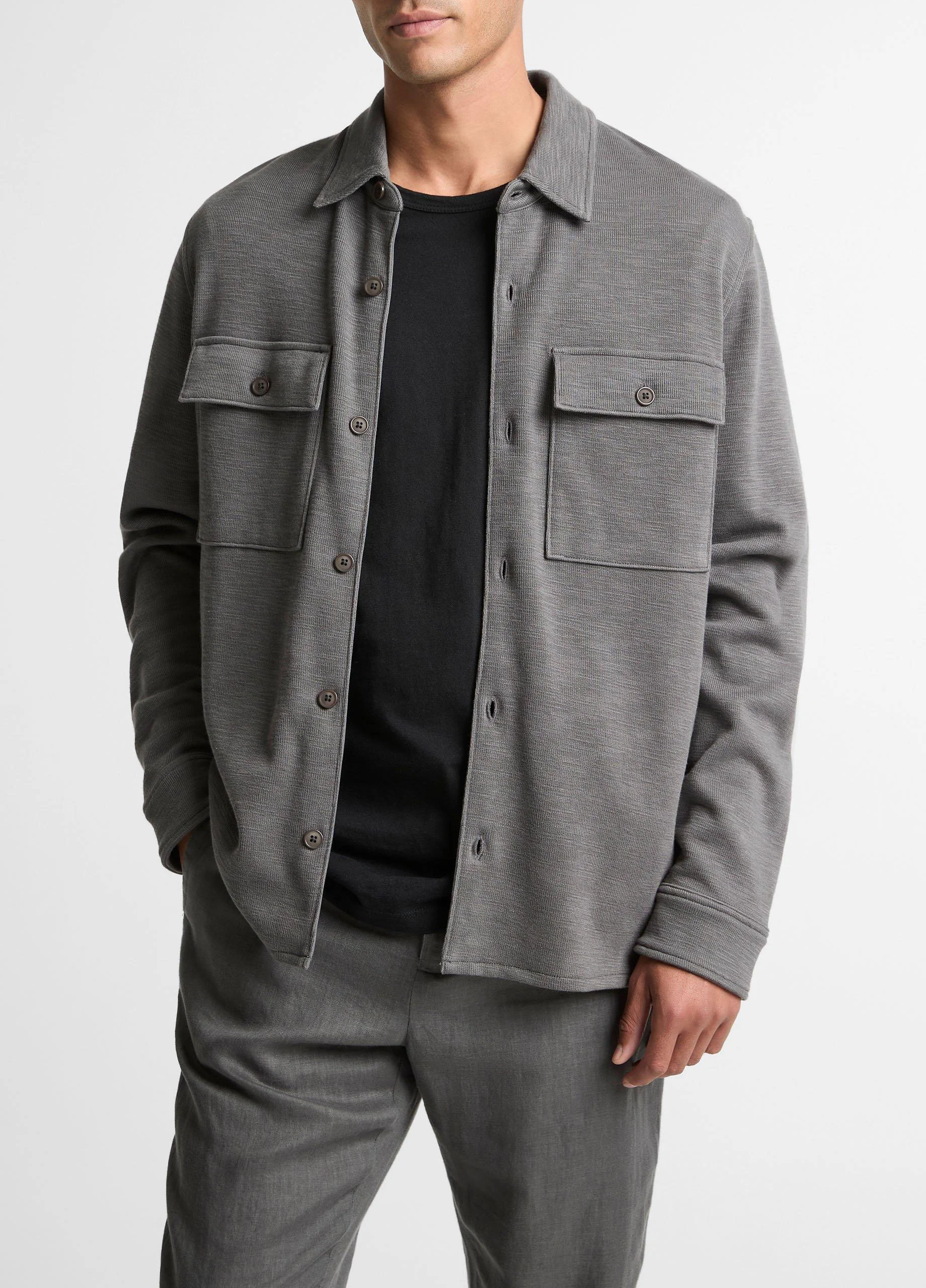 Double-Slub Cotton-Blend Shirt Jacket - 1