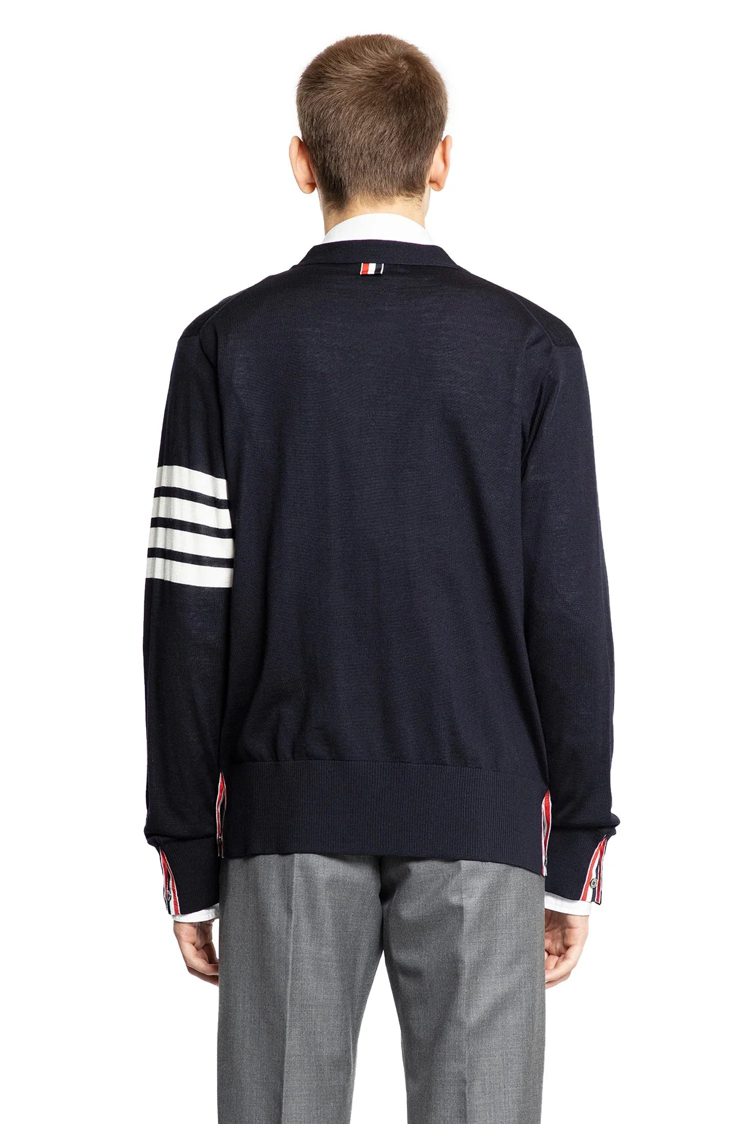 THOM BROWNE MAN BLUE KNITWEAR - 3