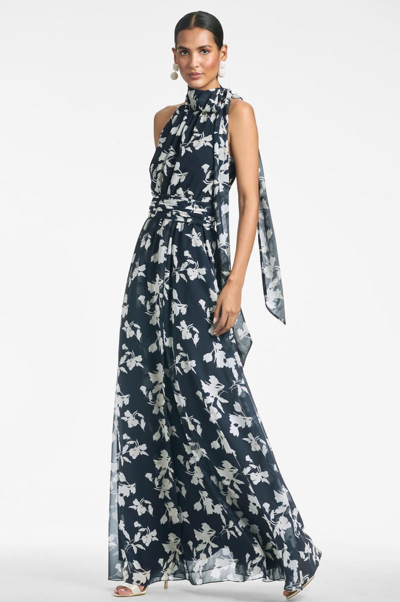 Kayla Gown - Navy Venetia Petal 1
