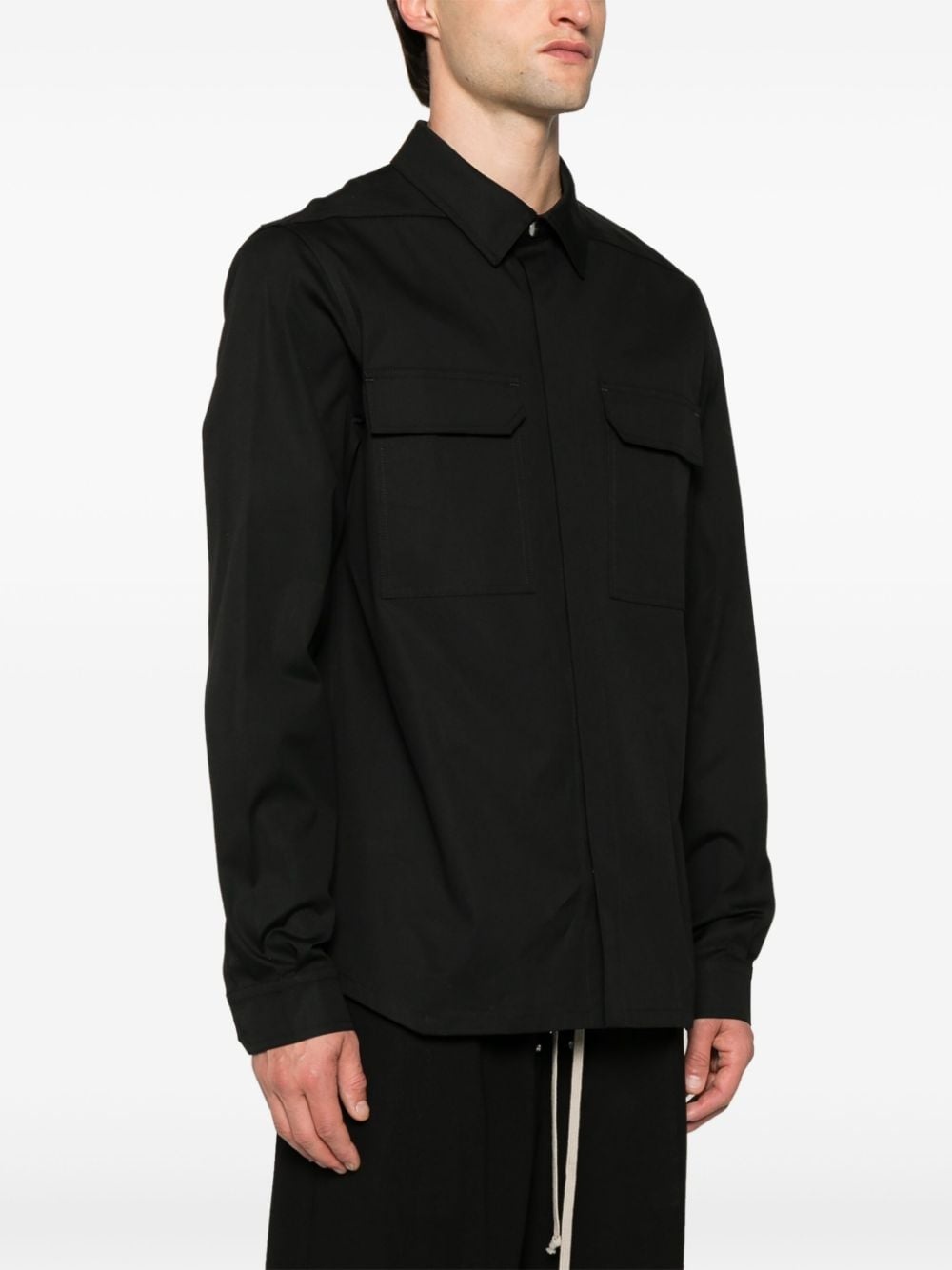 flap-pockets coated shirt - 3