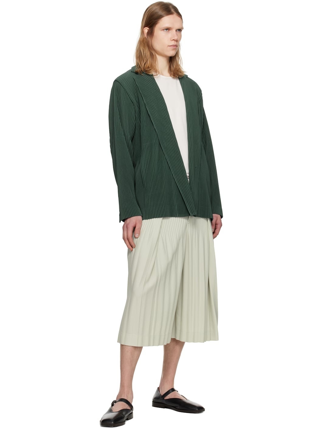 Gray Tailored Pleats 1 Shorts - 4