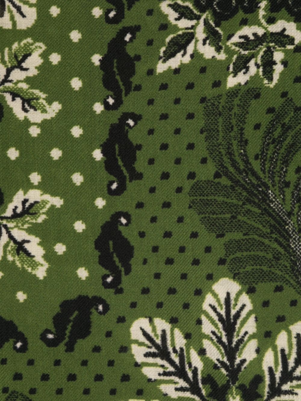 floral-print wool scarf - 2