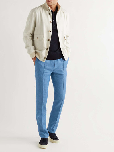 Brioni Sidney Slim-Fit Tapered Linen Drawstring Trousers outlook